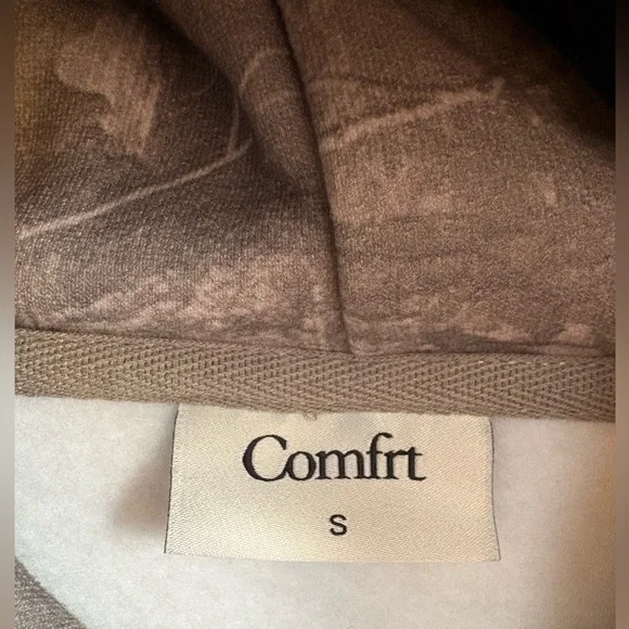 Comfrt Collection Camo Hoodie Size S Brown WoodCamouflage Fleece Sweatshirt NWT - Picture 5 of 10